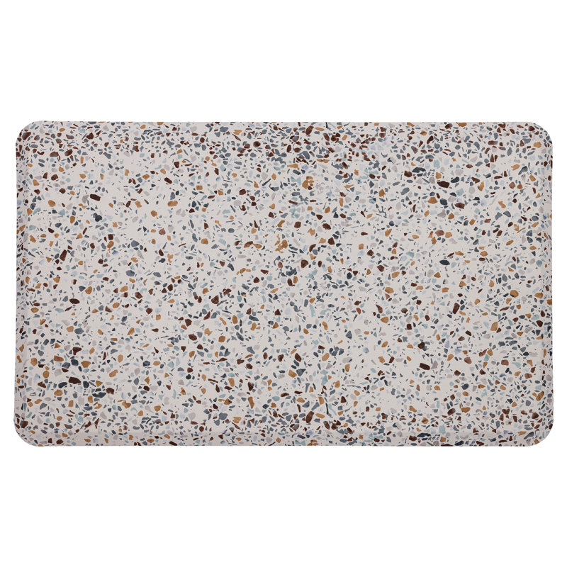 Abstract Anti-Fatigue Non-Skid Kitchen Mat, Rectangle 1'6" x 2'6", Black