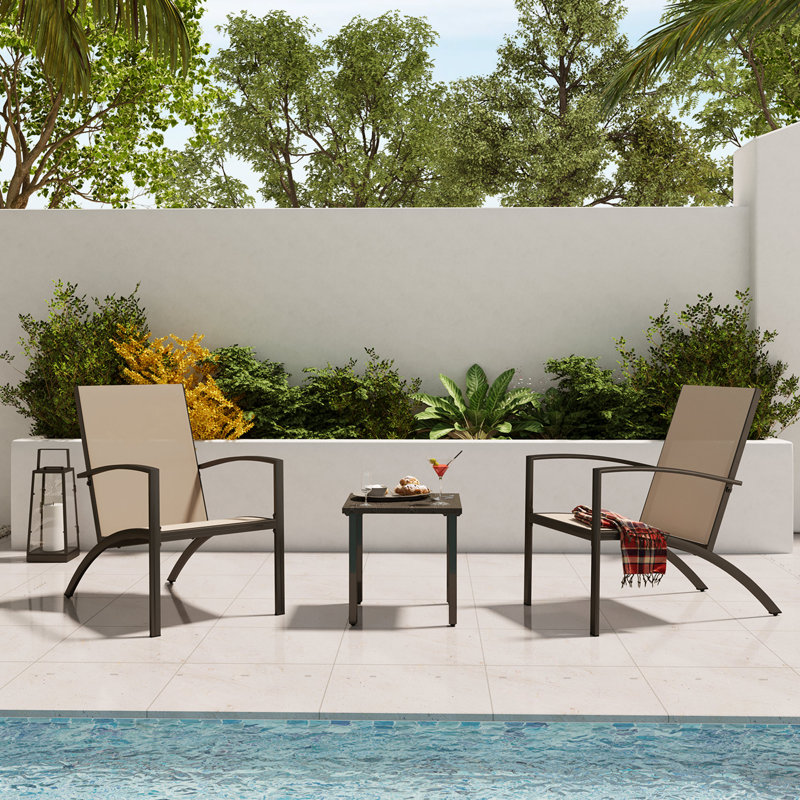 Ensemble bistro 3 pièces PVC-coated polyester