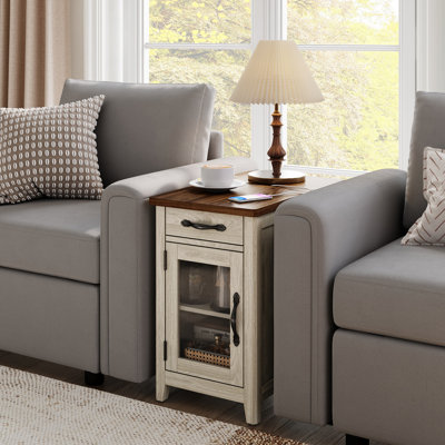 Aneshia End Table with Storage and Charging Station