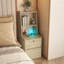 Table de chevet en bois avec station de charge, veilleuse et armoire de rangement pour bibliothèque-1267304033