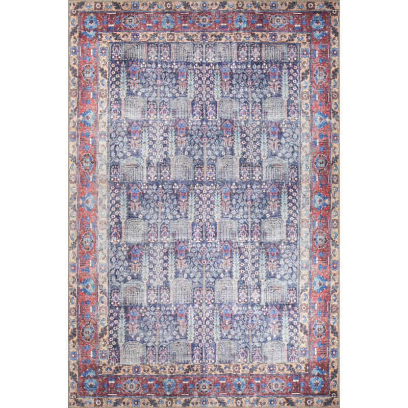 Tapis décoratif coloré à motif rétro Vintage, Rectangle 9 pi 11 po x 13 pi 2 po
