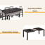 Ensemble de table de salle à manger vintage extensible pour 4 à 6 personnes avec 4 chaises rembourrées et 1 banc-1935801144