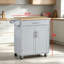 32.75 " W Kitchen Cart with Solid Wood Top