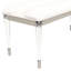 Banc de siège contemporain tapissier argenté avec pieds en acrylique, 1 pièce, bois d'ingénierie, pour chambre à coucher, siège de conception rectangulaire, forme