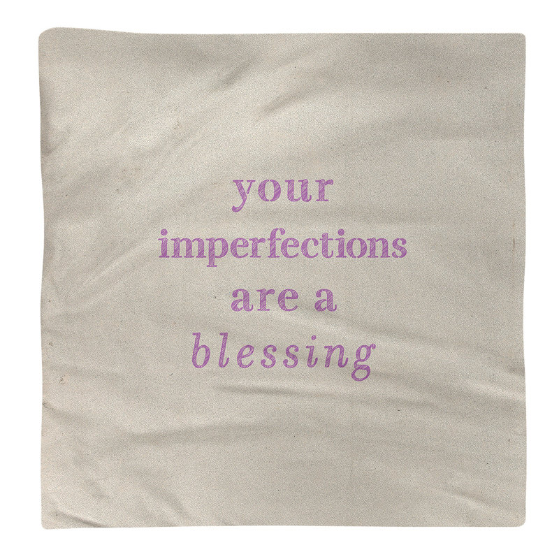 Polyester, Cotton No Pattern Square Napkin, White/Violet, Cotton, 10" L x 10" W