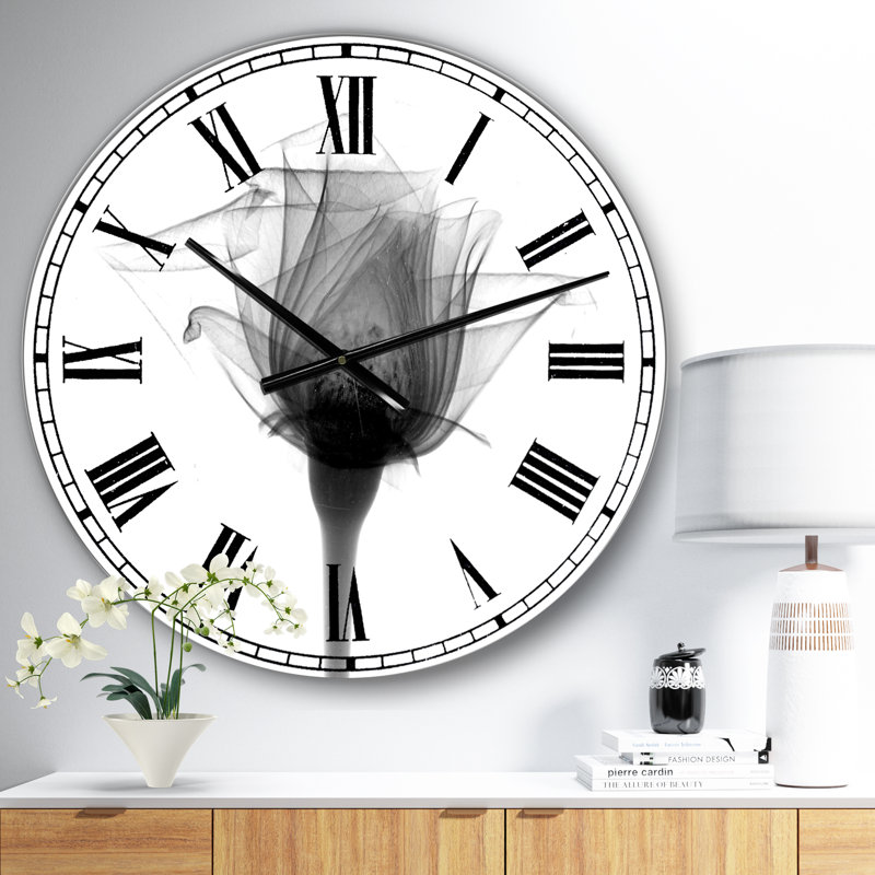 Horloge murale surdimensionnée Rose #10 X-Ray, Surdimensionné