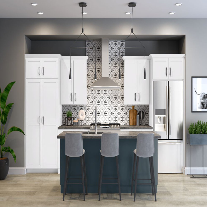 Armoire inférieure à 3 tiroirs Dwelling Livingston, Blanc, L 15 po x H 34,5 po x P 24 po