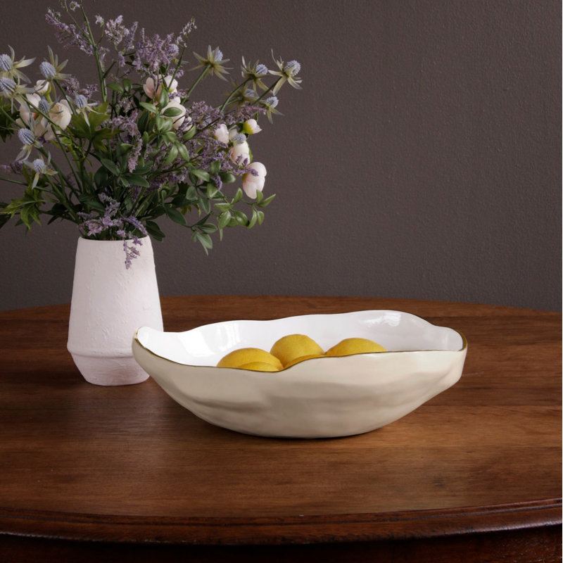 Encanto Nuevo Large Bowl (White), Cream/White