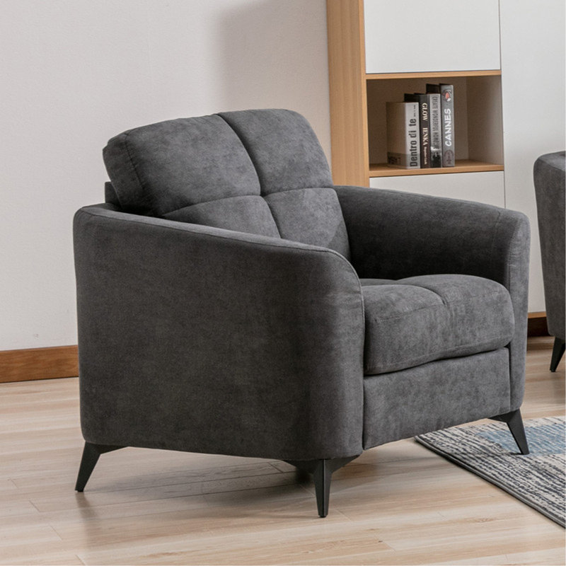 Chaise en tissu 39 po, Gris