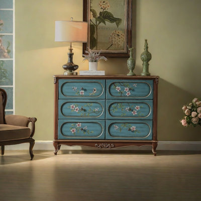 European style living room painted accent chest