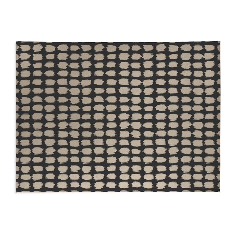 Tapis de cuisine tacheté à profil bas, Rectangle 7 pi x 5 pi, Gris anthracite
