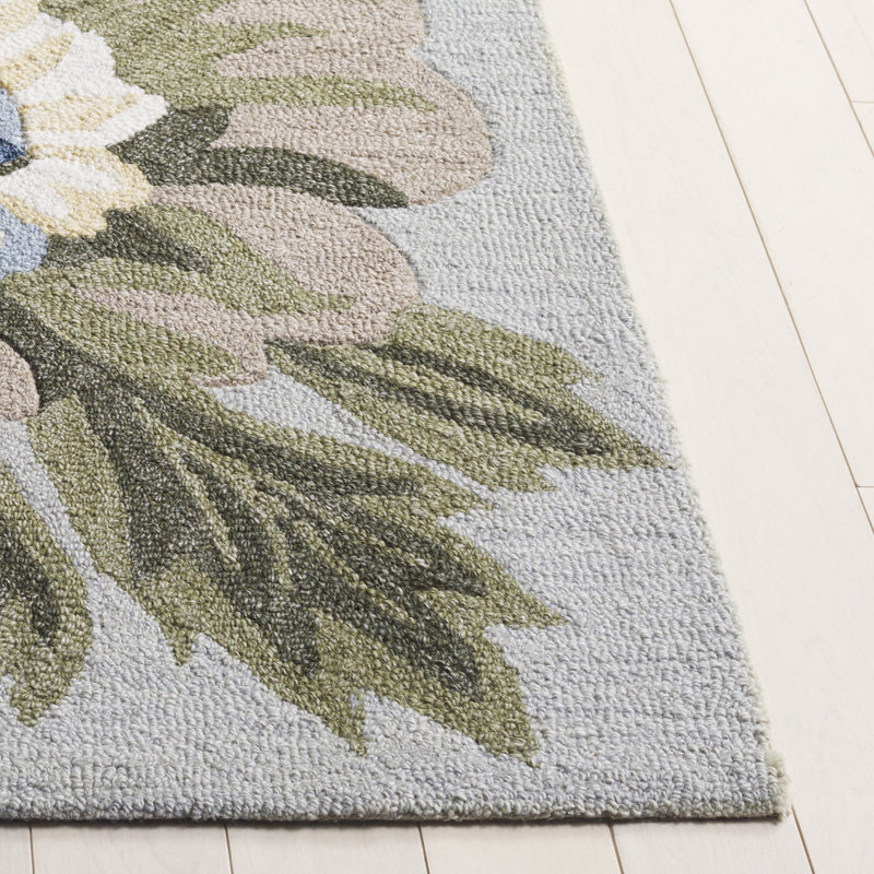 Jardin Hand Tufted Wool; Cotton Floral Indoor Rug, Rectangle 3' x 5'