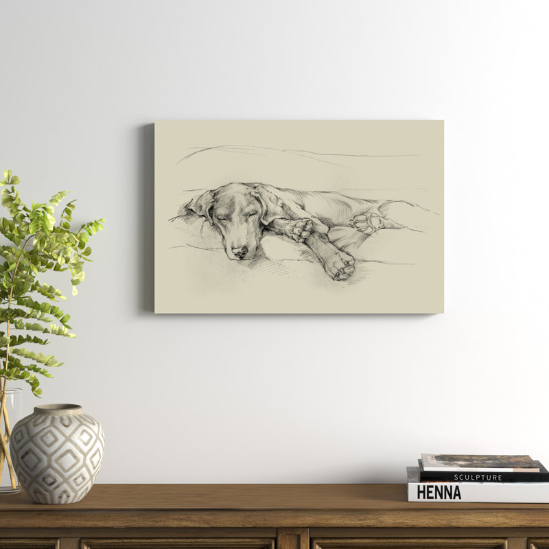 «Dog Days II» par Ethan Harper - reproduction d'art sur toile, H 20 po x l 30 po, Toile tendue, Non