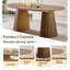 Table de salle à manger extensible en bois massif + chaises de salle à manger en osier brun 4 pièces de style médiéval bohémien avec coussins en éponge blanc doux-1482835576