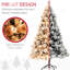 Arbre de Noël 6,5 pi, 350 lumières, élégance floquée par la neige, 1107 pointes, base en métal, arbre artificiel Holiday