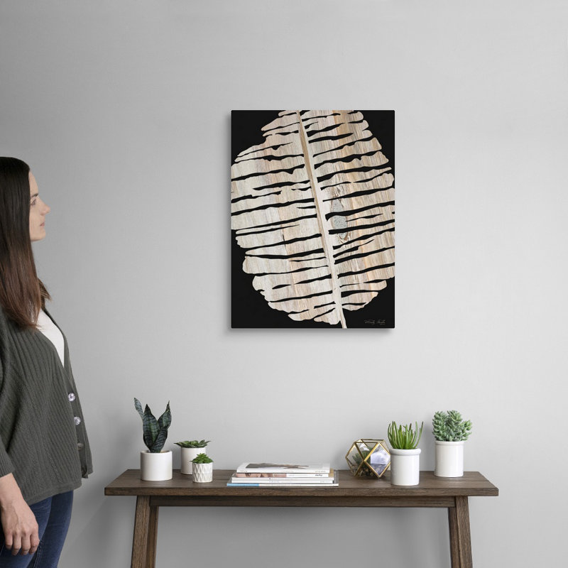 « Palm Frond Wood grain II » par Cindy Jacobs, reproduction d’art sur toile, Toile tendue, H 24 po x l 18 po x 1,25 po