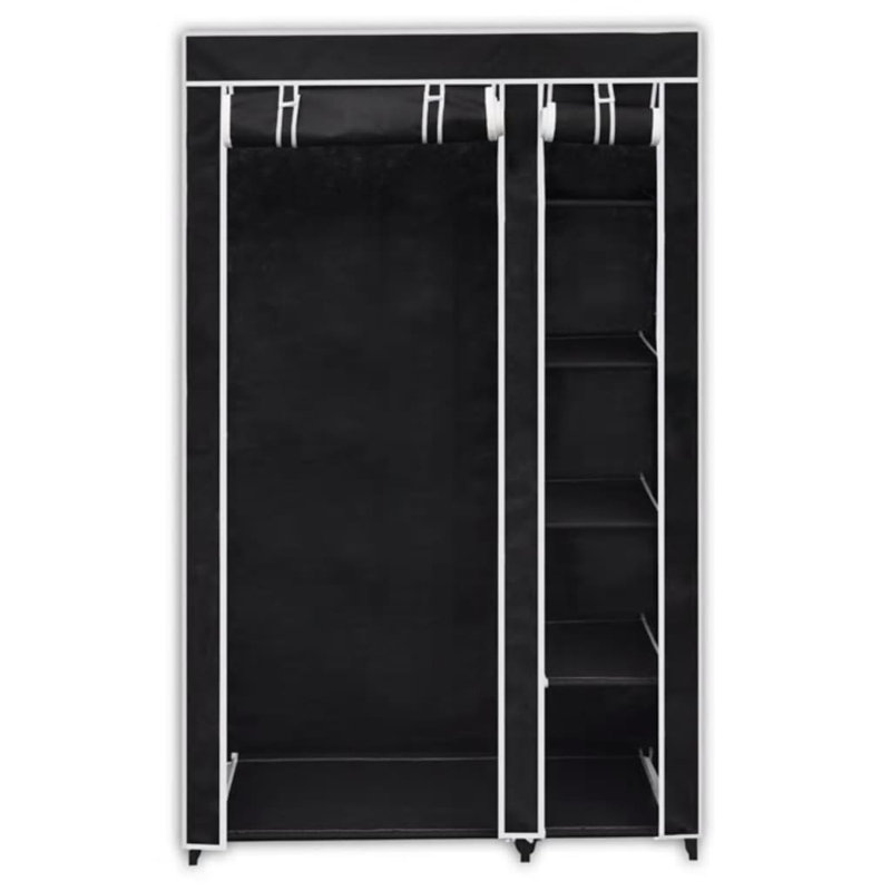 Carsten 2 Door Stainless Steel Wardrobe, Black
