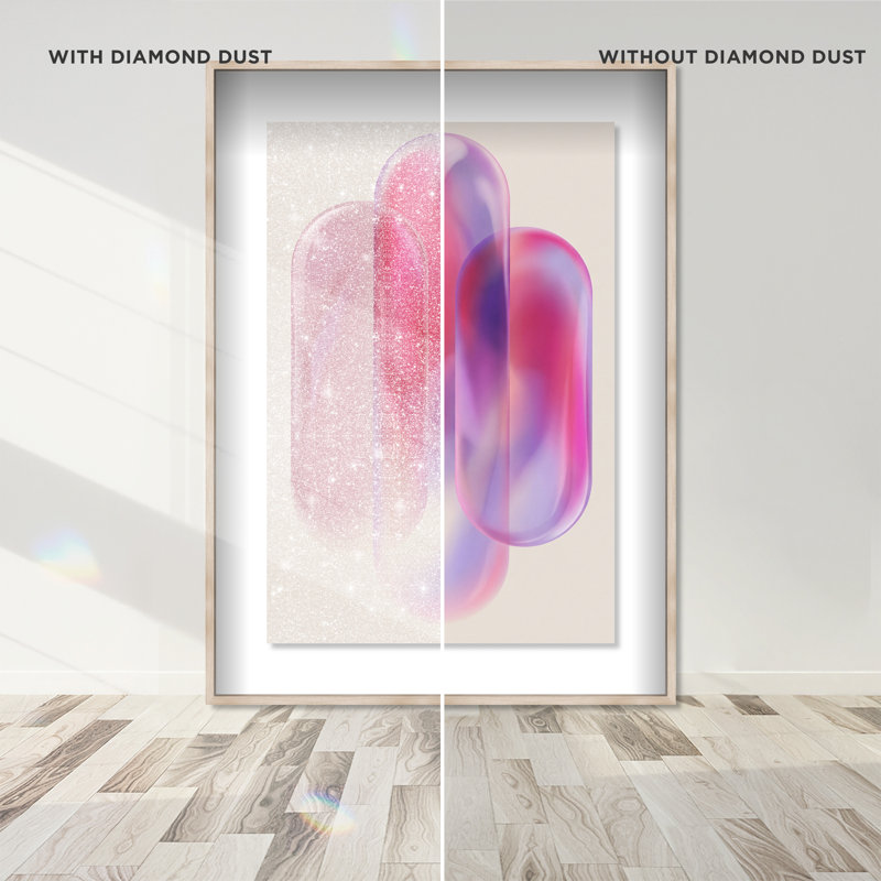 Pink Topaz Gradient Print by Oliver Gal, 25.5"H x 17.5"W, Natural Oak Shadowbox