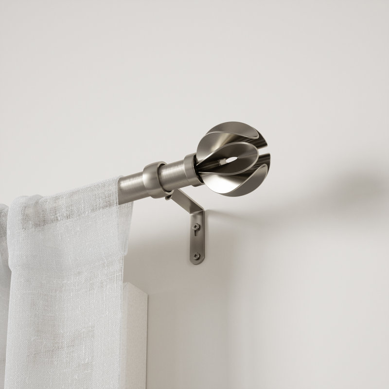 Tringle à rideaux simple argent réglable de 42 po à 120 po 1 po