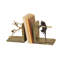 Pursuit Cat and Bird Motif Bookends