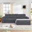 Siège du canapé droit, canapé modulaire en forme de L, canapé modulaire compressé en velours côtelé de style minimaliste moderne, déplier en un lit, une chambre à coucher, canapé confortable à conception compacte et peu encombrante-175395104