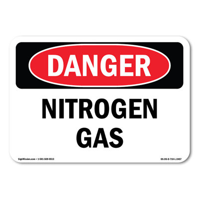 Nitrogen Gas Plastic Sign 10" X 7"