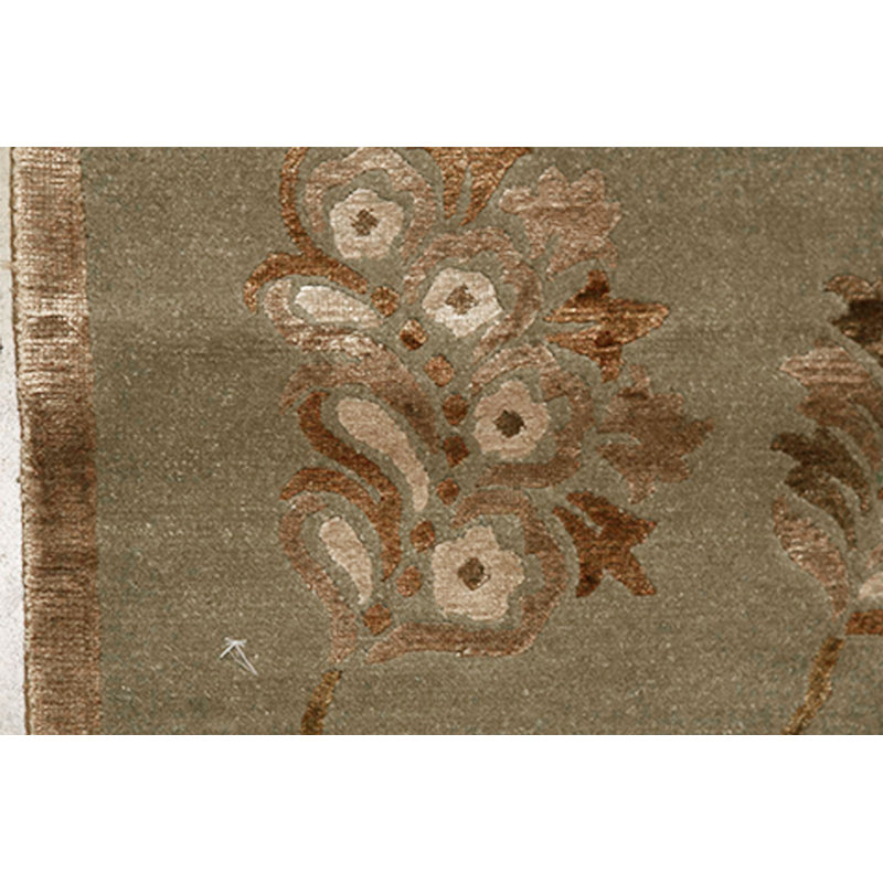 Hand-Knotted High-Quality Green Area Rug
