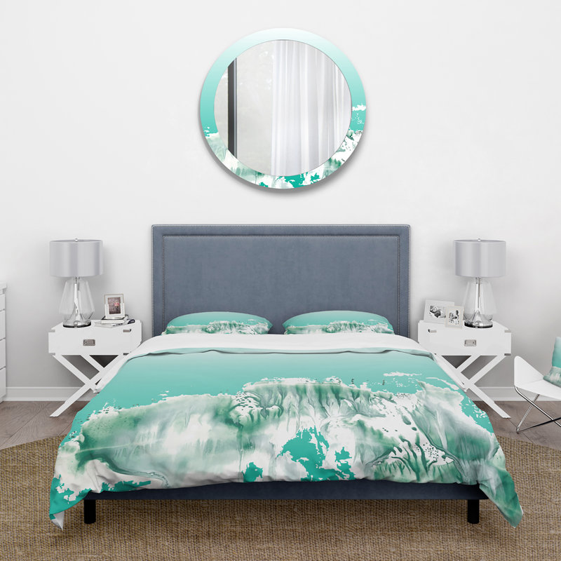 Aquamarine Landscape - Ensemble de housse de couette traditionnel - Microfibre de polyester