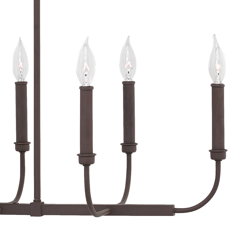 Luminaire suspendu linéaire à 8 lumières pour îlot de cuisine Alister, Bronze Buckeye