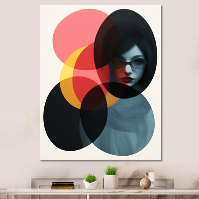 «Geometric Fusion Forms Woman Collage II», art mural abstrait