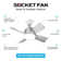 Bell + Howell Socket Fan Ceiling Cool Light with Remote Control, 1000 Lumens