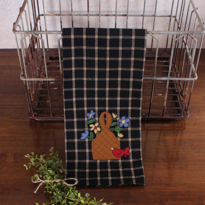Red Bird Basket Towel