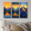 Safire Peaks At Dusk Mountains I - Collection d'art mural paysage de montagnes