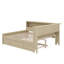 Lit de jour double en bois avec tablettes de rangement et lit gigogne