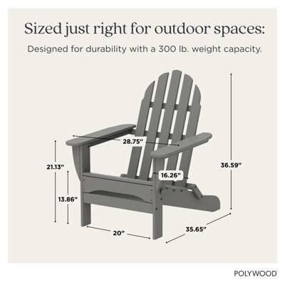 POLYWOOD Classic Adirondack Folding Adirondack Chair