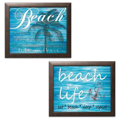 Art mural encadré 2 pièces pour la maison Beach, par Cindy Jacobs