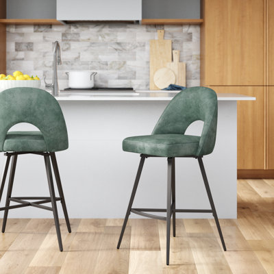 Etna Swivel Upholstered Counter Stool with Metal Frame
