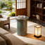 Table d'appoint de patio ronde en ciment