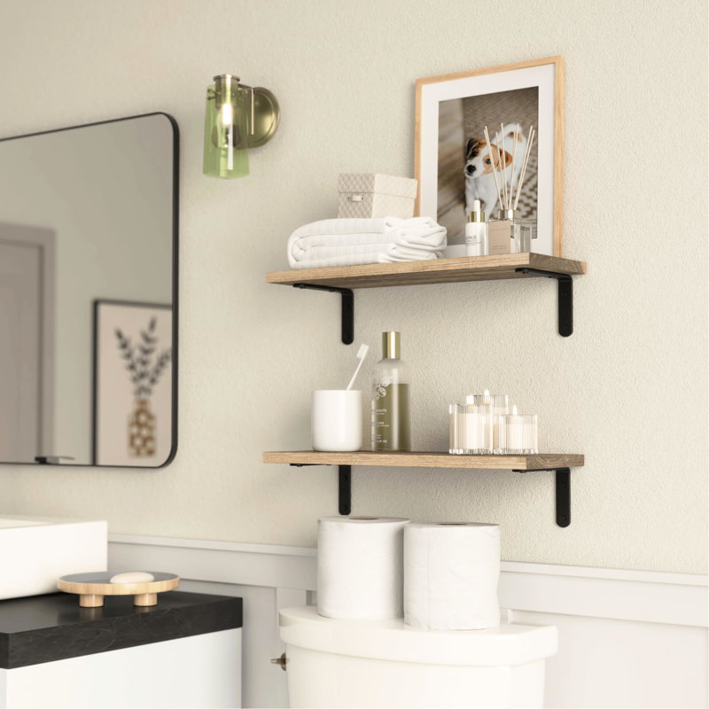 2Pcs Rustic Home Accent Organizer Shelves - Style With 40Lb Weight Capacity Bearing