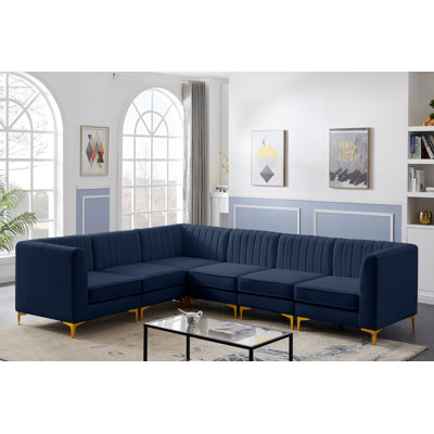 Canapé modulaire en velours réversible de 119 po de largeur Enson