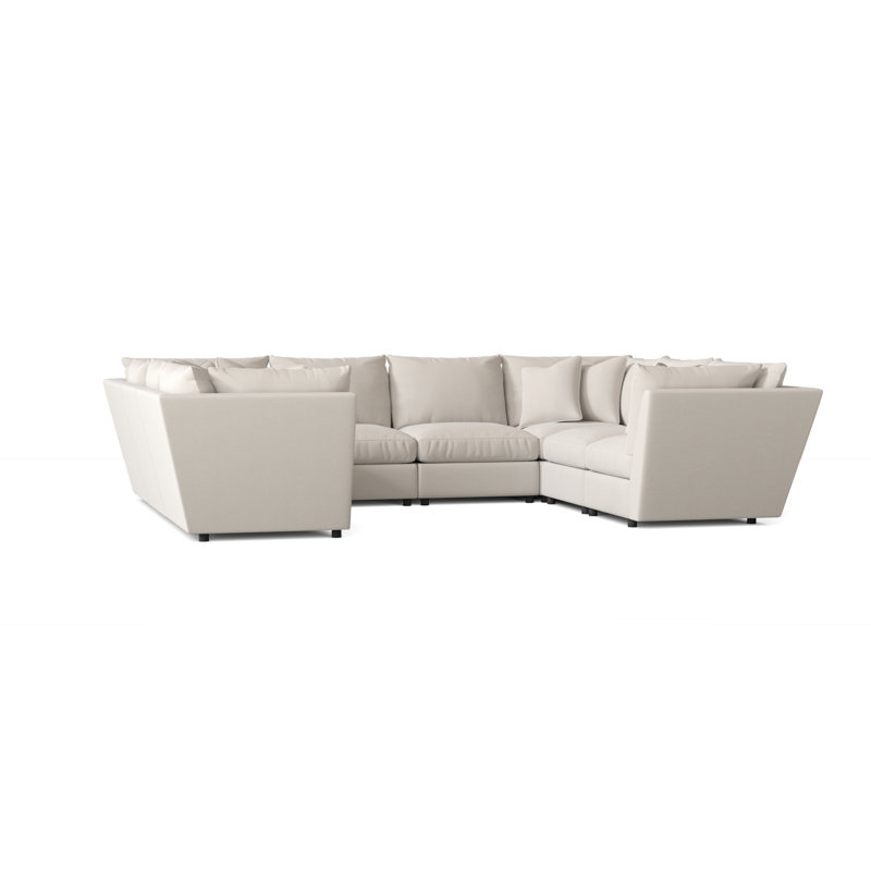 Sanctuary Upholstered U-Shaped Sectional Reversible, Cream Chenille 1345-002
