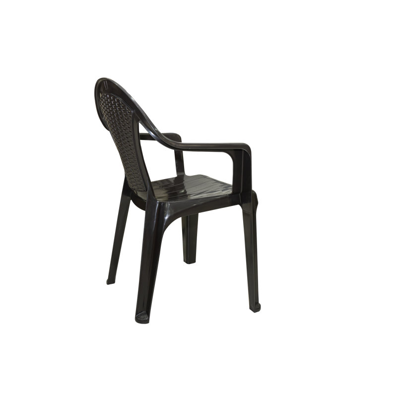 Chaise avec accoudoirs en rotin - 4 pièces Espresso