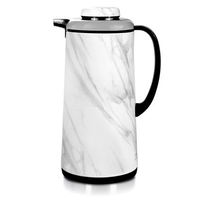 ROYALFORD Marble Finish Vacuum Flask 1300ml | Double Wall Insulated Coffee Carafe | Thermal Jug for Hot & Cold Drinks | Leak-Proof Lightweight Easy Clean Durable & Stylish Portable Flask for Daily Use