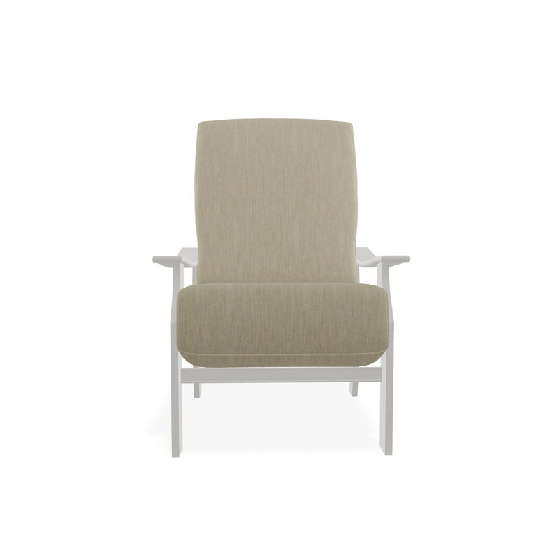 St. Catherine Marine Grade Polymer Deep Seating Cushion Arm Chair, Snow, Canvas Navy Sunbrella® Canvas