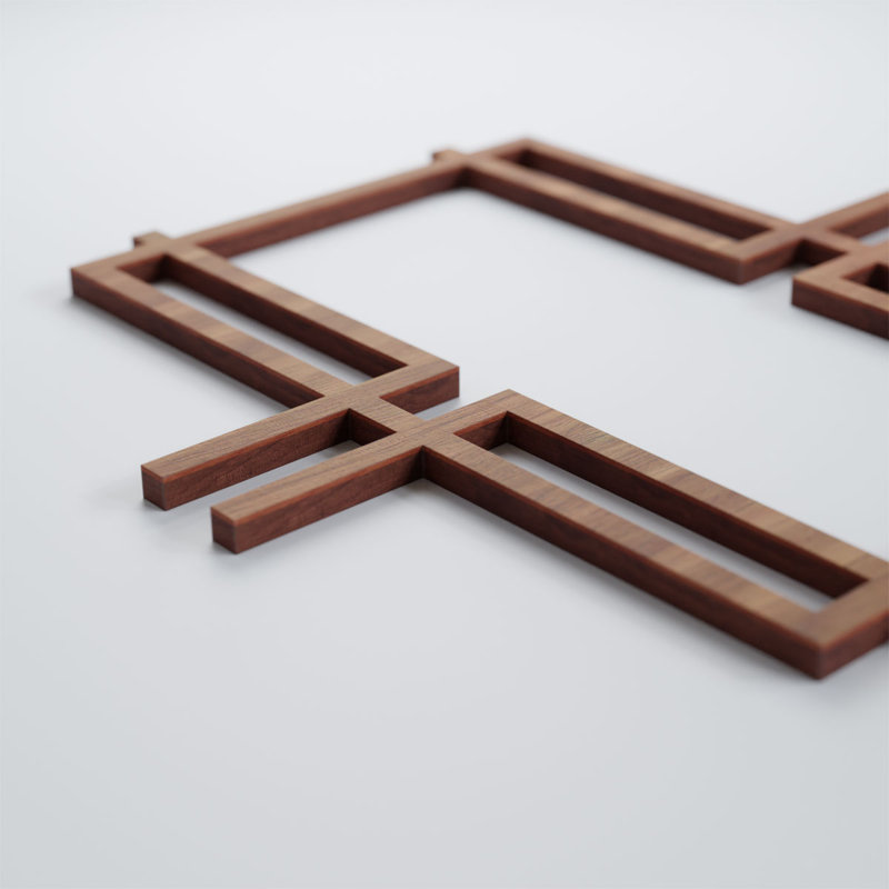 Panneaux muraux en bois Granby, Noyer, H 7 3/8 po x l 7 3/8 po x P 1/4 po
