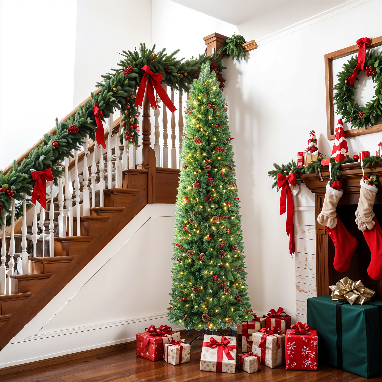 Slim Pre-Lit Christmas Tree, 6.5'