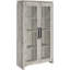 Armoire en bois d'ingénierie gris à 2 portes en bois d'ingénierie avec finition lisse pour une organisation de style bord de mer dans le salon