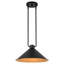 Sparkia 1-Light Single Bell Cone Pendant Light with  Black Metal Shade