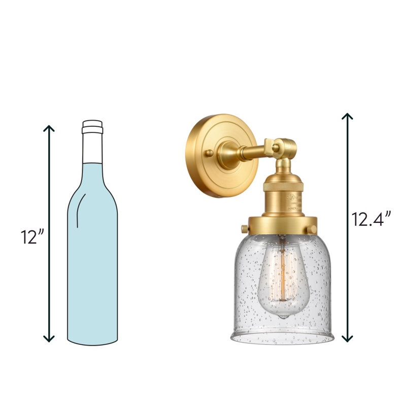 Appliquee à bras 1 lumières bell Norberto, Or satiné, Grainé