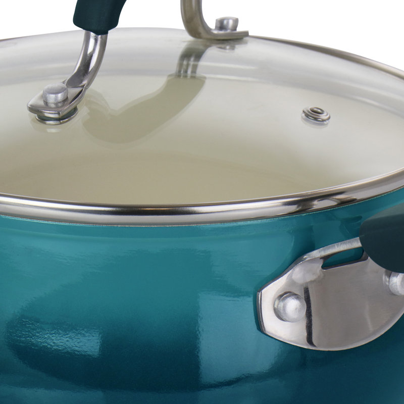 Casserole en aluminium antiadhésif 3,1 pintes avec couvercle Oster Corbett, Bleu